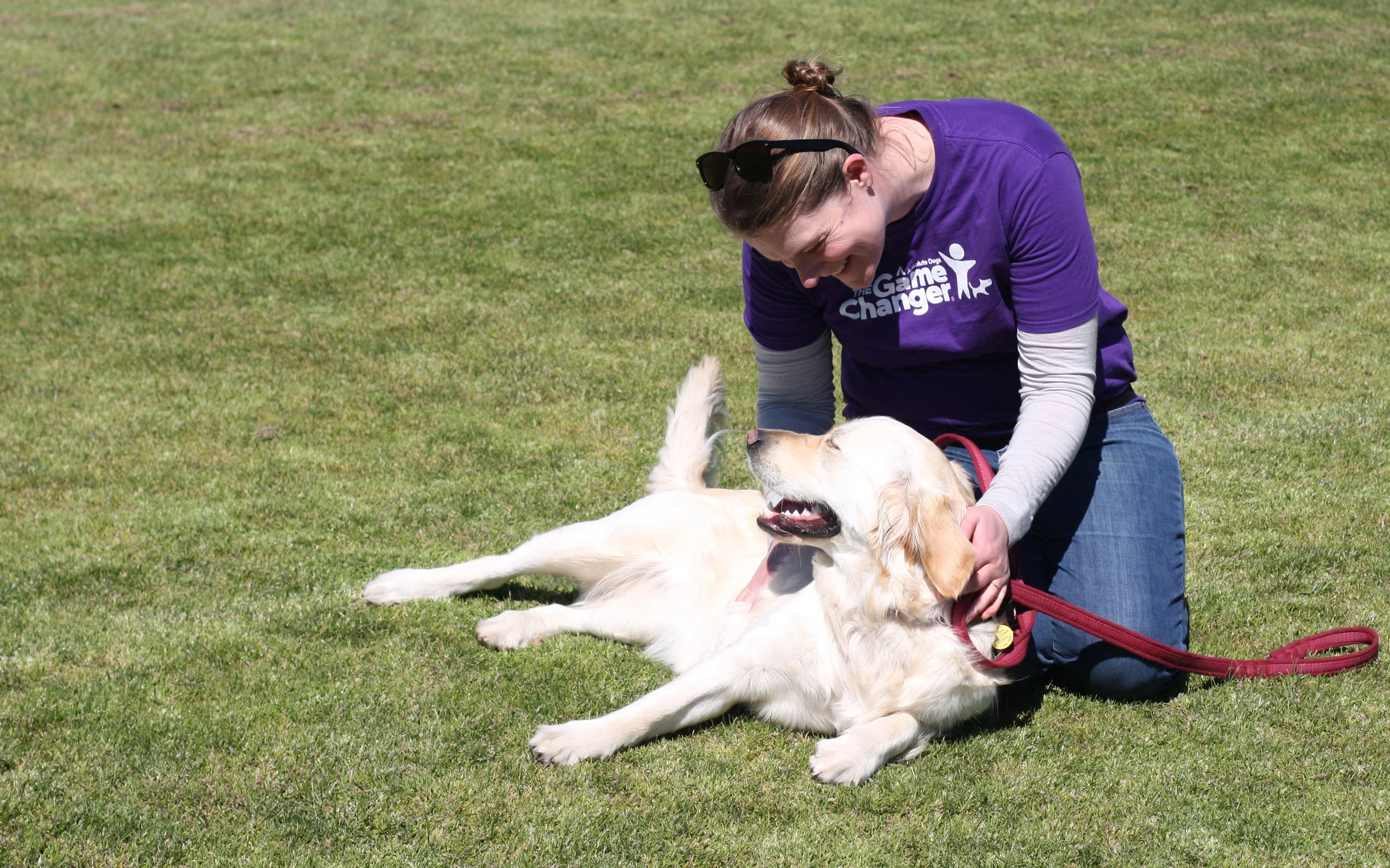 Nat with a dog during training